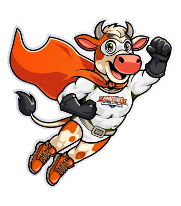 Immediate Movers & Storage Logo Immediate Movers - Cow Logo