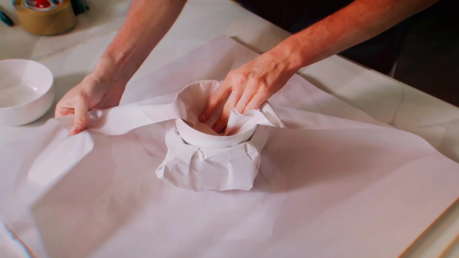 Packing fragile items for moving